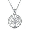 925 Sterling Silver Tree of Life with Cubic Zirconia Pendant Necklace