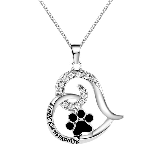 Cat’s Paw on My Heart Pendant Necklace Women’s Jewelry