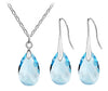 Austrian Crystal Teardrop Necklace & Earrings Jewelry Set