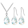 Austrian Crystal Teardrop Necklace & Earrings Jewelry Set