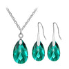 Austrian Crystal Teardrop Necklace & Earrings Jewelry Set