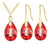 Austrian Crystal Teardrop Necklace & Earrings Jewelry Set