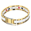 White and Gold Ceramic Magnetic Bracelet