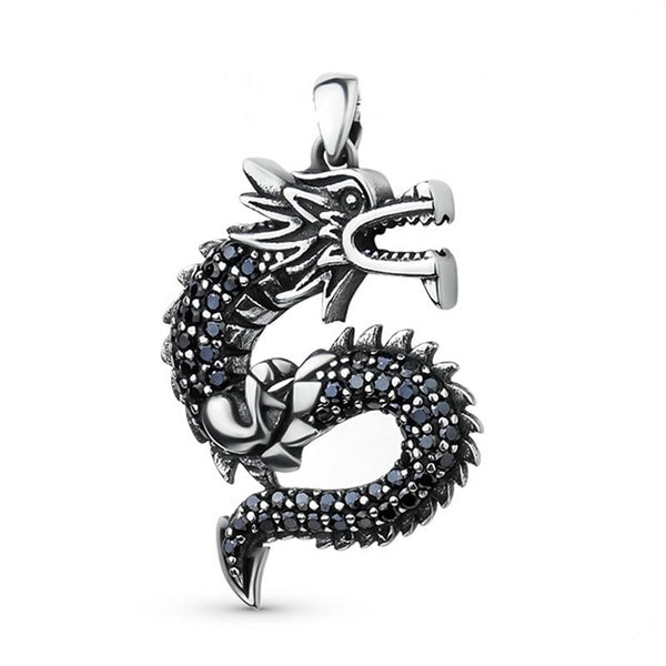 925 Sterling Silver Ancient Dragon Pendant