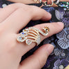 Rose Gold Peacock Rings For Women Jewelry