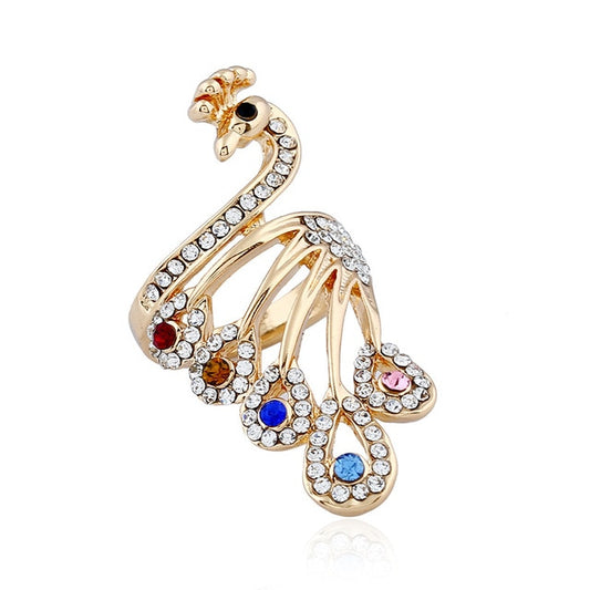 Rose Gold Peacock Rings For Women Jewelry