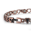 Copper Magnetic Bracelet for Women with Heart-Shaped Links