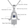 925 Sterling Silver Hamsa Hand with Blue Opal Pendant Necklace