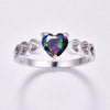 Heart Cubic Zirconia and Links 925 Sterling Silver Engagement Ring