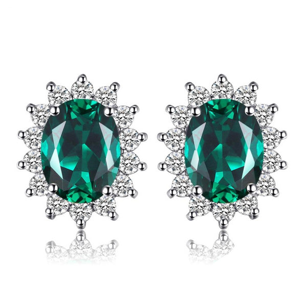1.5ct Blue Created Emerald Stud Earrings 925 Sterling Silver - Innovato Store
