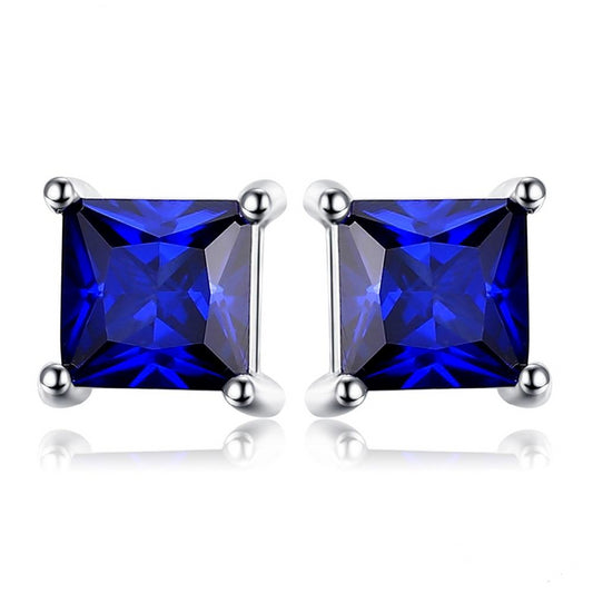 925 Sterling Silver Blue Sapphire Stud Earrings - Innovato Store