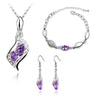 Austrian Crystal Angel & Hawk Eyes Necklace, Bracelet & Earrings Jewelry Set