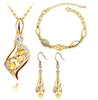 Austrian Crystal Angel & Hawk Eyes Necklace, Bracelet & Earrings Jewelry Set