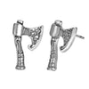 Viking Vintage Gold and Silver Axe Stud Earrings