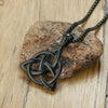 Men's Black Celtic Triquetra Knot Pendant Necklace