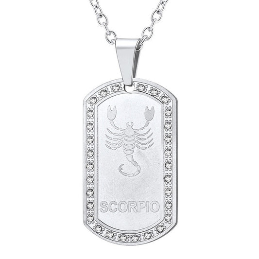 Rhinestone Crystals Scorpio Charm Pendant Necklace