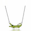 Green Crystal Crocodile Pendant Necklace Women’s Jewelry