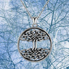 925 Sterling Silver Celtics Knot in a Tree Of Life Pendant Necklace