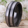 8mm Brushed Matte Silver Tungsten Carbide with Groove Wedding Band