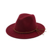 British Style Flat Brim Wool Felt Fedora Hat with Woven Band