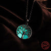 925 Sterling Silver with Glowing Enamel Tree of Life Pendant Necklace