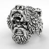 Viking Bear Man Ring Titanium Punk Biker Ring