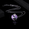 925 Sterling Silver Heart Amethyst with Swarovski Crystal Pendant Necklace
