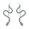925 Sterling Silver Snake with Inlaid Cubic Zirconia Stud Earrings