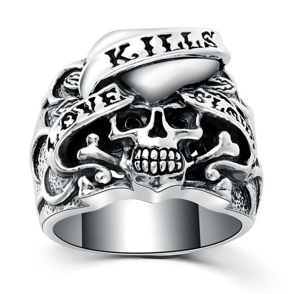 925 Sterling Silver Gothic Skull Ring for Men - Innovato Store