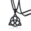 Men's Black Celtic Triquetra Knot Pendant Necklace