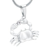 Crab with Cubic Zirconia Cremation Pendant Keepsake Necklace
