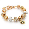 Buddha, Heart Charm & Natural Tiger Eye Stone Fashion Bracelet