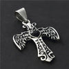 Men's Silver and Black Celtic Sword with Wings Pendant Necklace