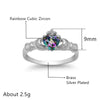 Silver Plated Rainbow Cubic Zirconia Ring