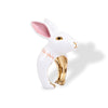 Hand Painted White Gilded Rabbit Ring Fashion Jewelry