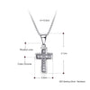 925 Sterling Silver Cross Cubic Zirconia Pave Pendant Necklace