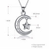 925 Sterling Silver Crescent Moon with Cubic Zirconia Pendant Necklace