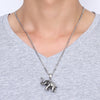 Elephant Pendant Silver-Stainless Steel Necklace