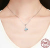 925 Sterling Silver Cubic Zirconia and Rhinestone Swan Pendant Necklace