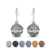 Silver Aromatherapy Lava Stone Flowers Cage Drop Earring