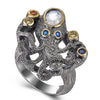 Gold Plated and Cubic Zircon Octopus Ring