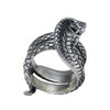 925 Sterling Silver 3D Cobra Snake Resizable Ring