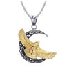 Silver and Gold Eagle Hawk Pendant Necklace