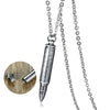 Men’s Stainless Steel Silver Plated Bullet Pendant Memorial Necklace