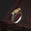925 Silver Tibetan with Golden Om Bead Resizable Ring
