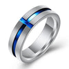 Blue Cross Inlay Tungsten Carbide Band and Blue Claddagh Zirconia Wedding Ring Set