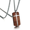 Rosewood with Engraved Cross Pendant Necklace