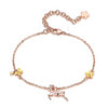 925 Sterling Silver Deer Rose Gold Chain Bracelet for Women
