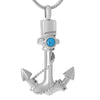 Navy Anchor Cremation Urn Pendant Memorial Necklace