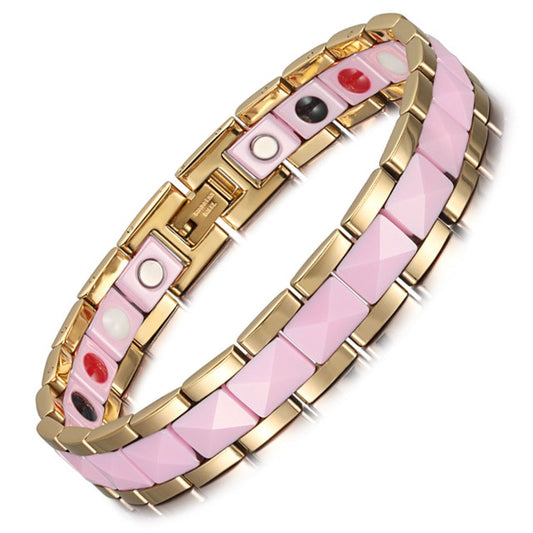 Pink Ceramics Magnetic Bracelet for Women